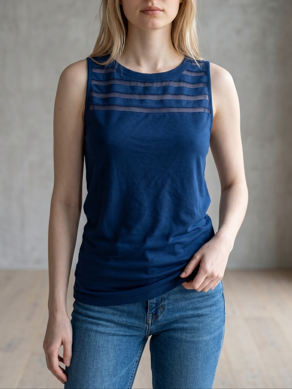 Banana Republic Blue Glory Sleeveless Top With Paneled Detail